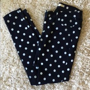 Vintage polka dot denim jeans